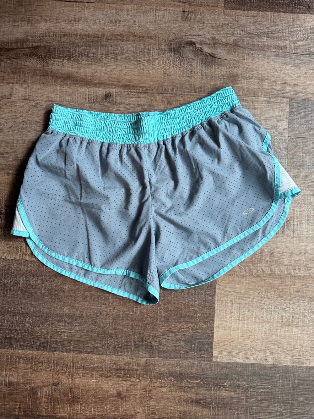 Women's Athletic Grey Shorts with Mint Trim
